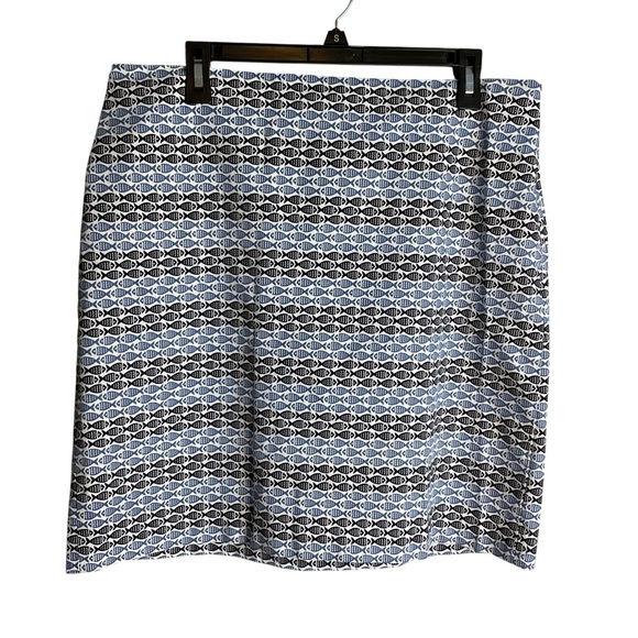 Talbots Black and White Geometric Pencil Skirt - Picture 1 of 6